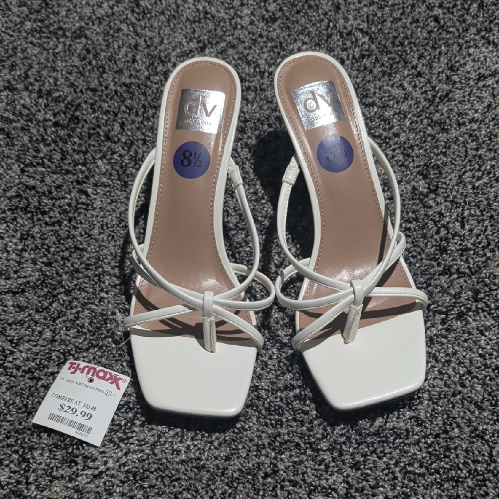 DV by Dolce Vita Women's White Strappy Sandals